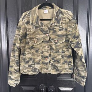 No Boundaries Camouflage Jean Jacket